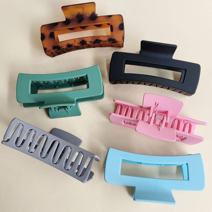 ACCITY - Wholesale Hair Clip - Women's - 4.13IN SIMPLE RECTANGULAR LARGE HAIR CLAW CLIP_CWAHA0091