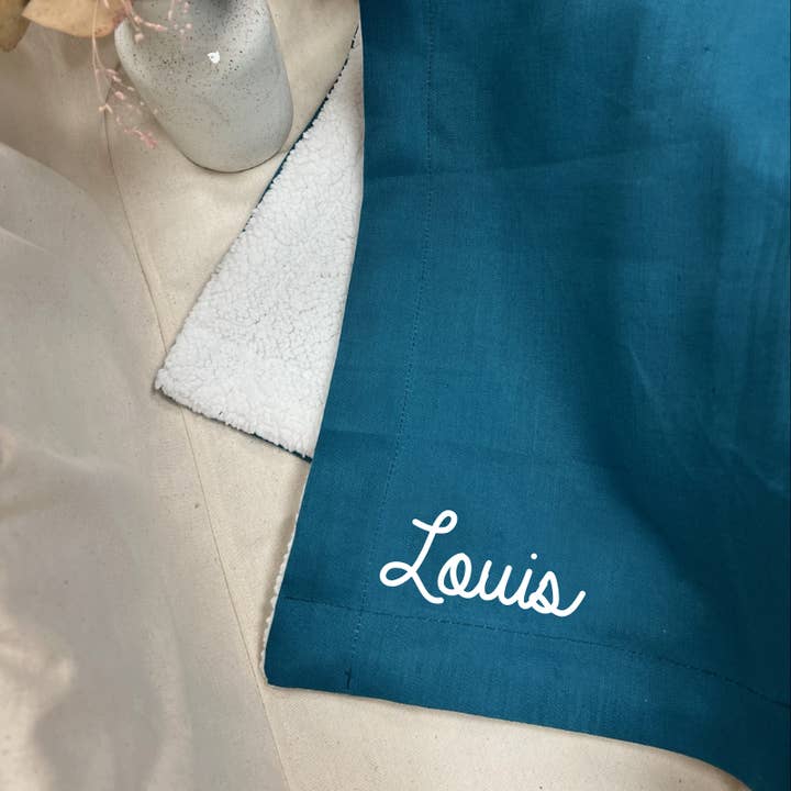 Personalisierte Entenblaue Decke für den Großhandel von oh la la paris