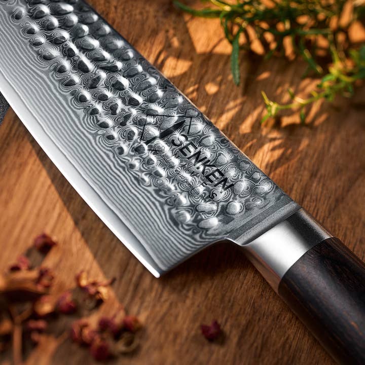 Senken Knives - Wholesale Knife Set - 5-Piece Hammered Damascus Steel Knife Set - Ronin Collection7