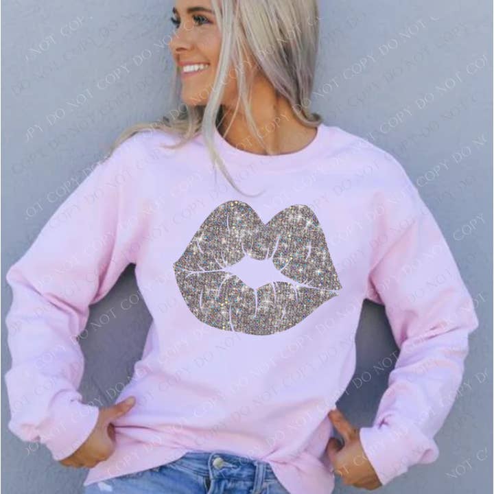 Impresión DTF de Diamond Bling Lips para venta al por mayor de Simple Tymes