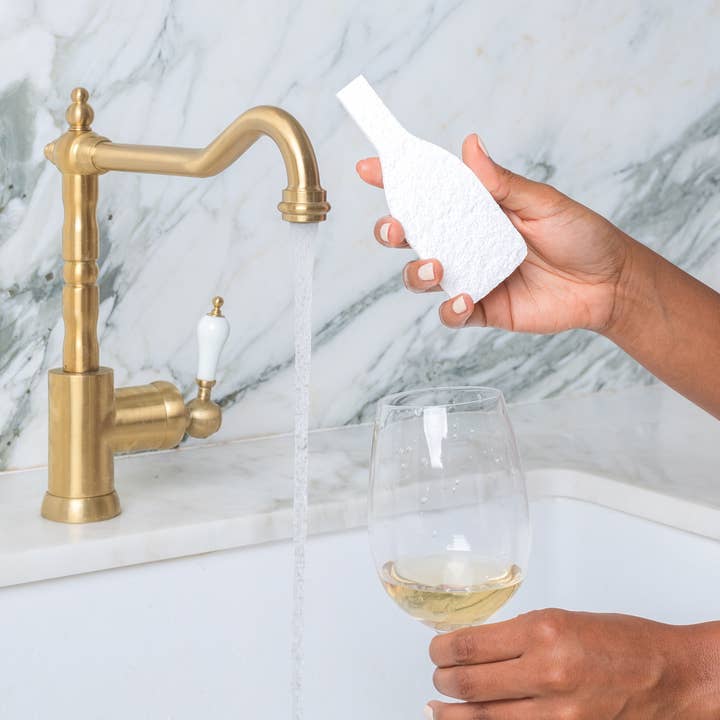 Confezione da 6 spugne biodegradabili pop-up - Bianco per la vendita all'ingrosso da parte di Wine Wash Co.