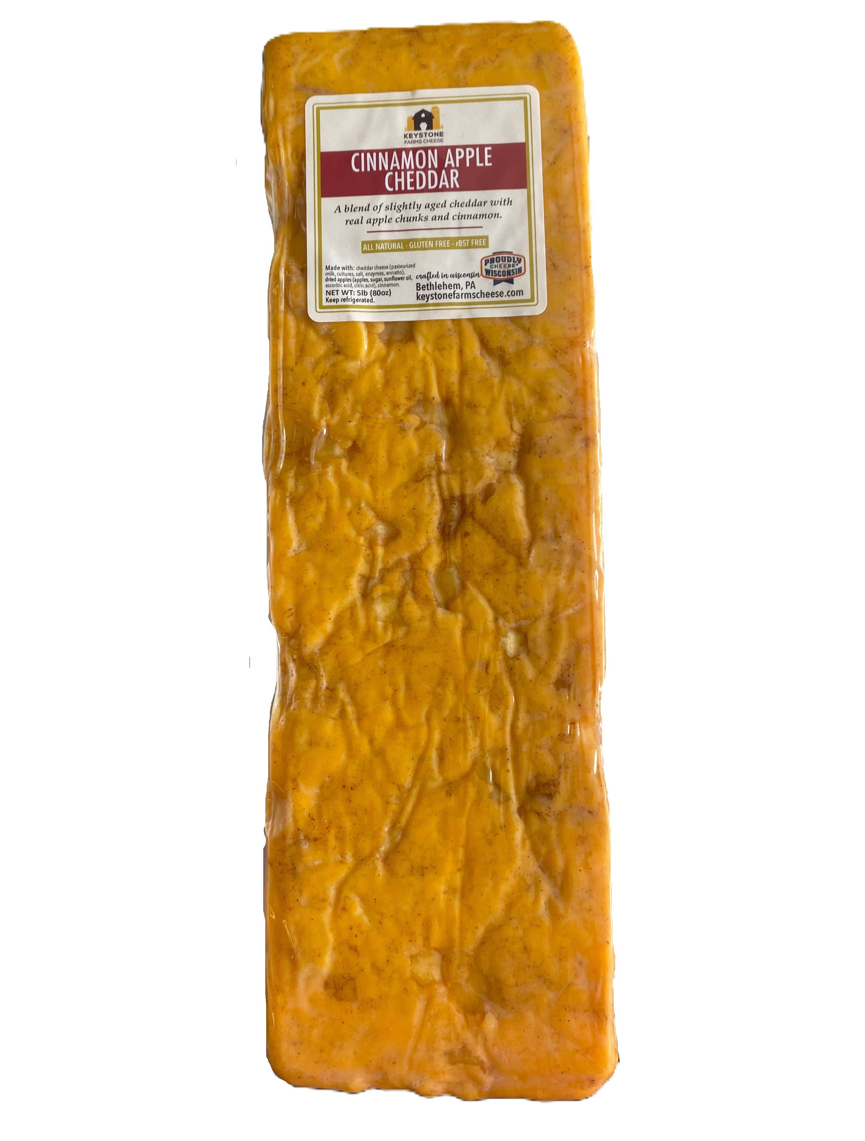 Keystone Farms Cheese - Wholesale Cheese - Cinnamon Apple Cheddar - 5 lb.