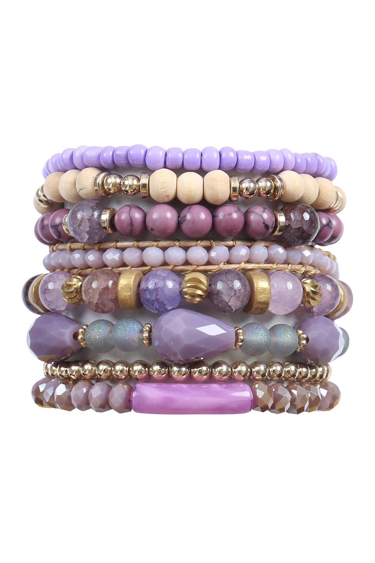 MYS Wholesale Inc - Wholesale Jewelry Set - Charm Mix Bead Natural Stone Wood Layered Stackable Bracelet7