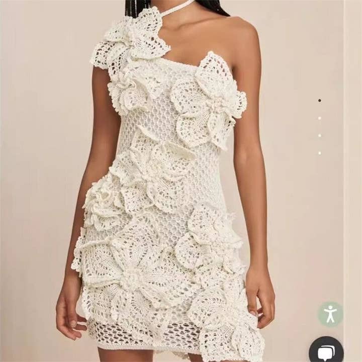 Modisches 3D-Kleid mit Blumenmuster zum Aufhängen für den Großhandel von Sheer Trend