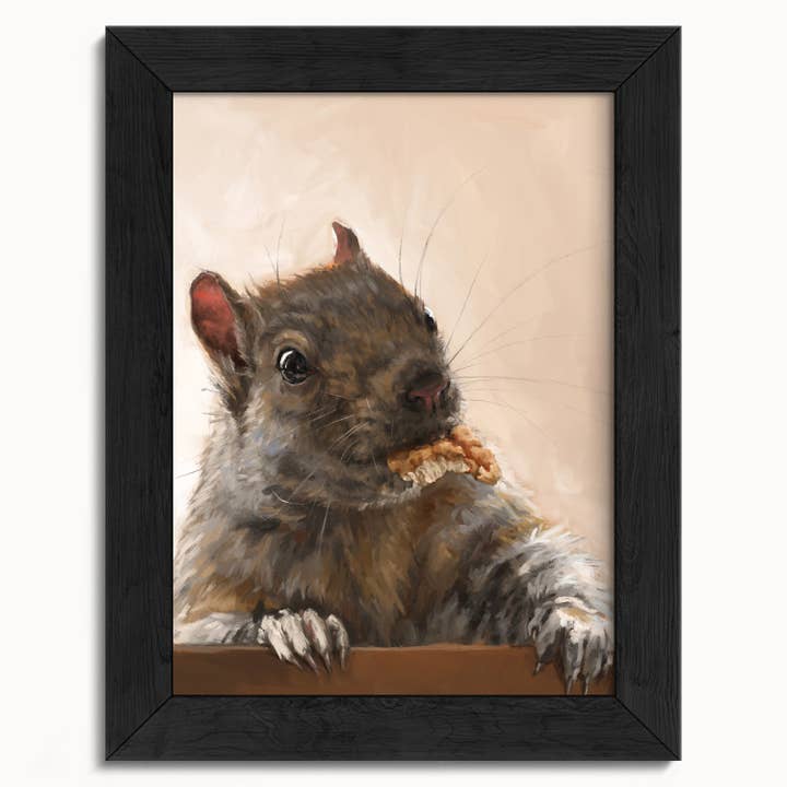 The Ugly Cat Studio - Wholesale Art Print - Grey Squirrel with a Walnut Fine Art Print6