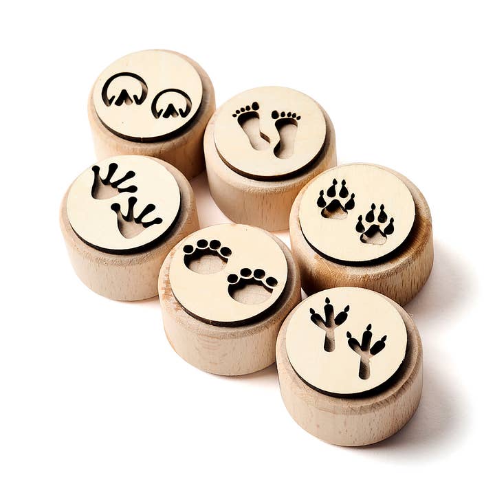 Animal Trackers -Â Wooden Dough Stampers - 6ct for wholesale by elseware unplug / eco-kids