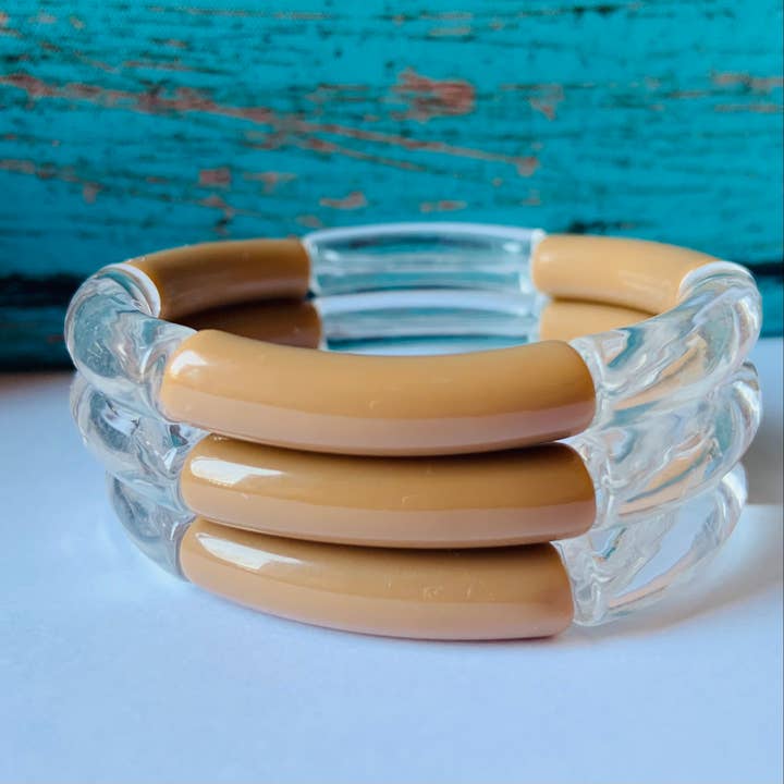 Brown tube bracelets for wholesale by Lovelybeadz