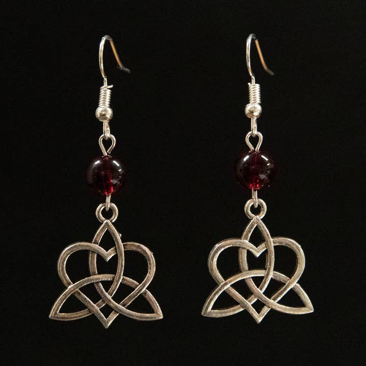 Red Trinity Heart Earrings for wholesale by JAC Jewelry Designs
