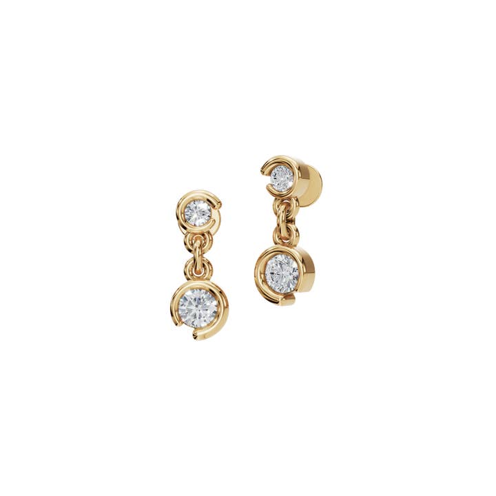 PureYou Jewelry - Wholesale Stud/Post Earrings - 14k Gold Diamond Stud Earrings, Bezel Stud Earrings