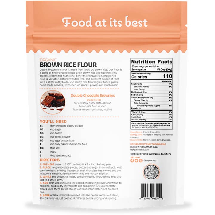 Quay Naturals - Venta al por mayor Harina sin gluten - Harina de arroz integral orgánica1