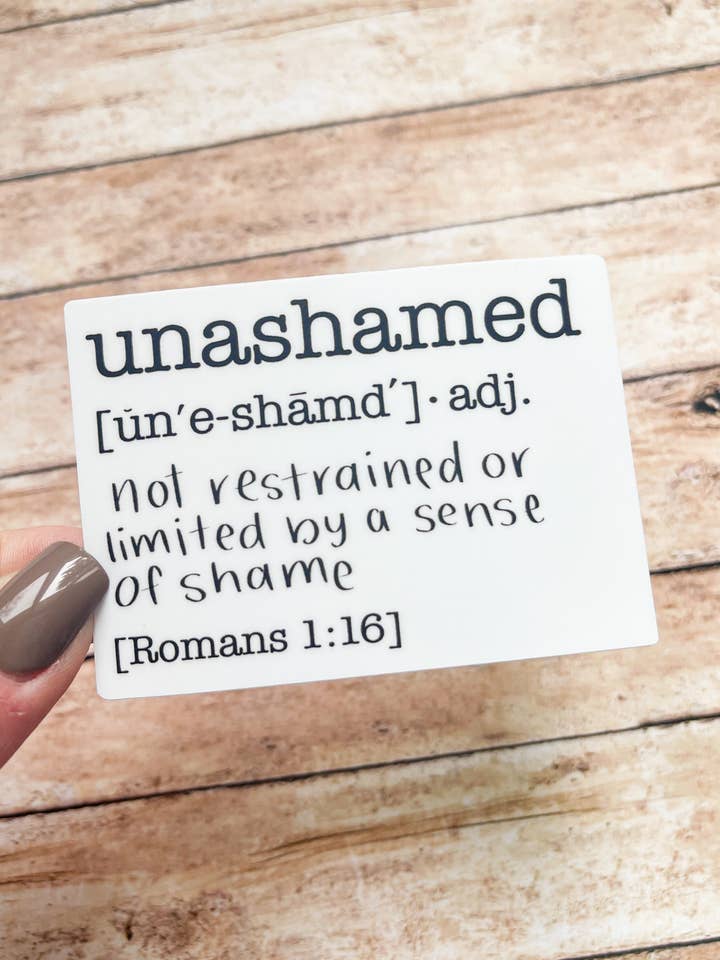 Skammer sig definition Romerne 1:16 Sticker for engroshandel hos HH and Grace Co