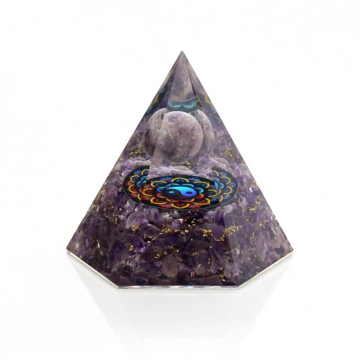 UniArt - Wholesale Spiritual Stone/Crystal - Hexagonal orgonite with sphere and natural stones