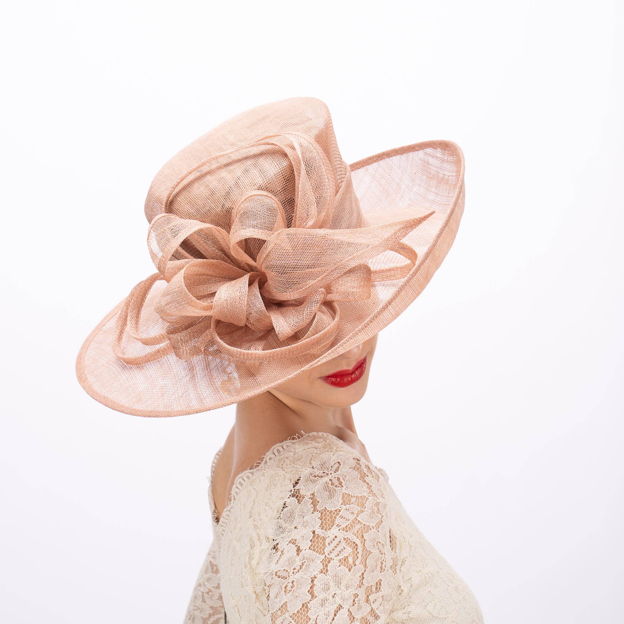 KaKyCo – wholesale Straw hat – women's – Wide Upswept Sinamay Dress Formal Hat | 1190459