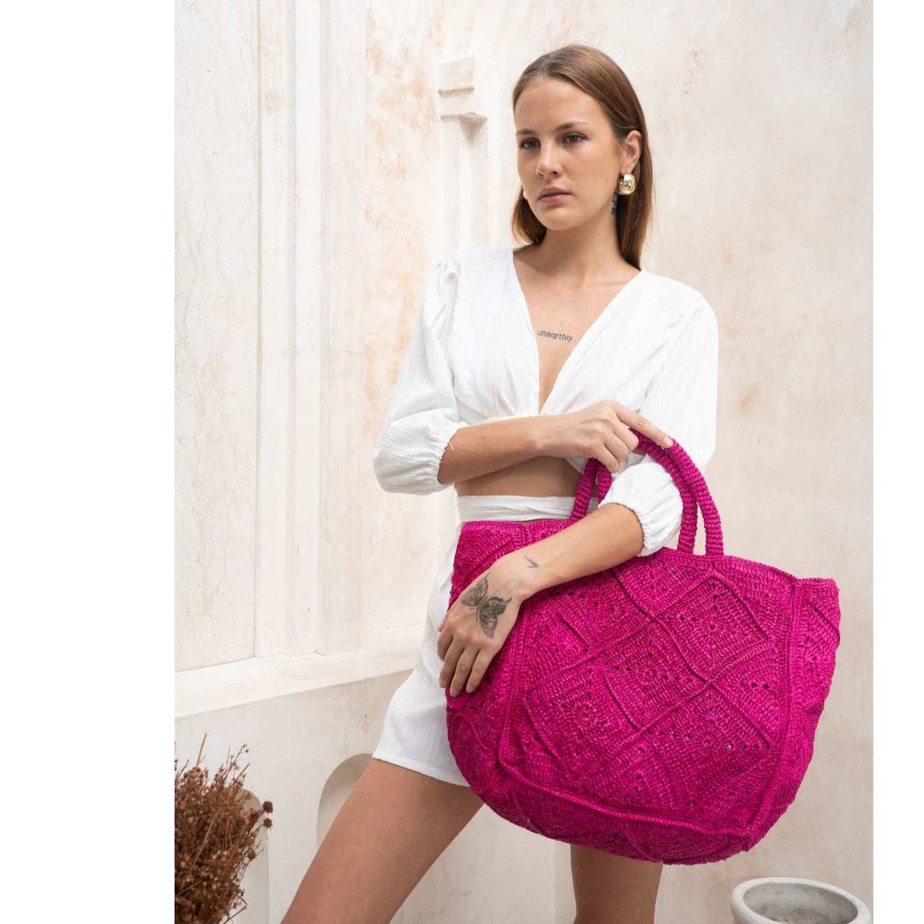 ZanatanyConcepts - Vente Tote bag – femme - Sac Cabas en Raphia Nico4