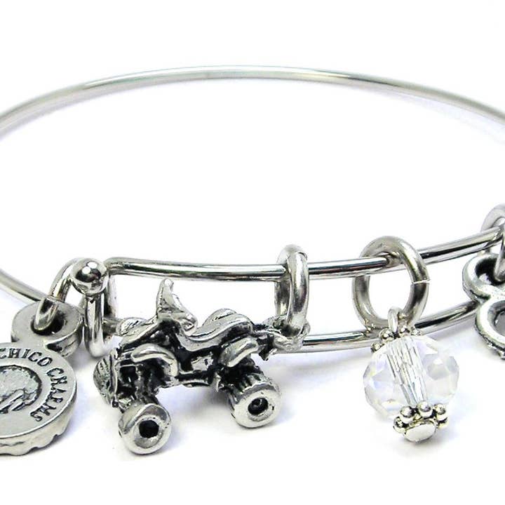 ATV Expandable Bangle Bracelet 4 Wheeler Dirtbike Moto Mud for wholesale by Chubby Chico Charms