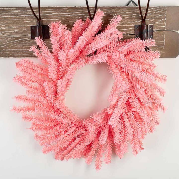 Factory Direct Craft - Wholesale Wreath - 12" Pink Artificial Pine Wreath (Package of 6 pieces)