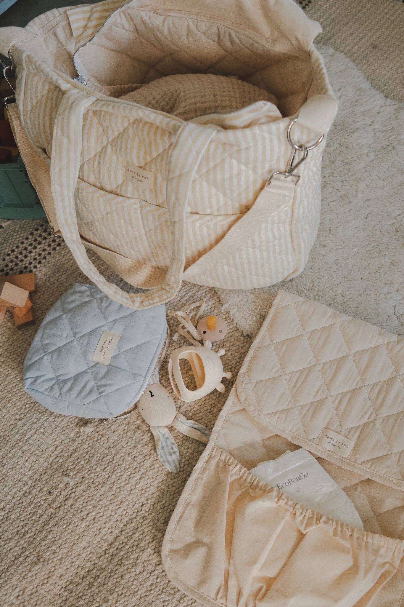 Dans le sac - Wholesale Diaper Bag - Baby - Organic cotton diaper bag - Striped collection3