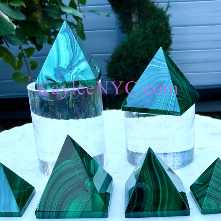 KayleeNYC - Wholesale Spiritual Stone/Crystal - 1 lb Natural Malachite Pyramid Crystal Healing4
