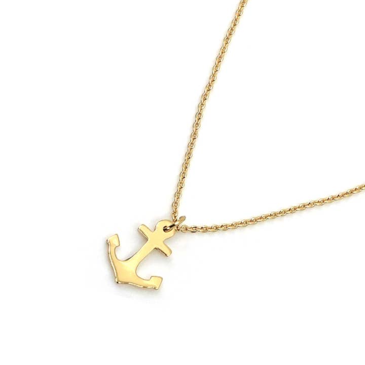Love You More – wholesale Hänge-/berlockhalsband – Högtidvatten guld ankare halsband