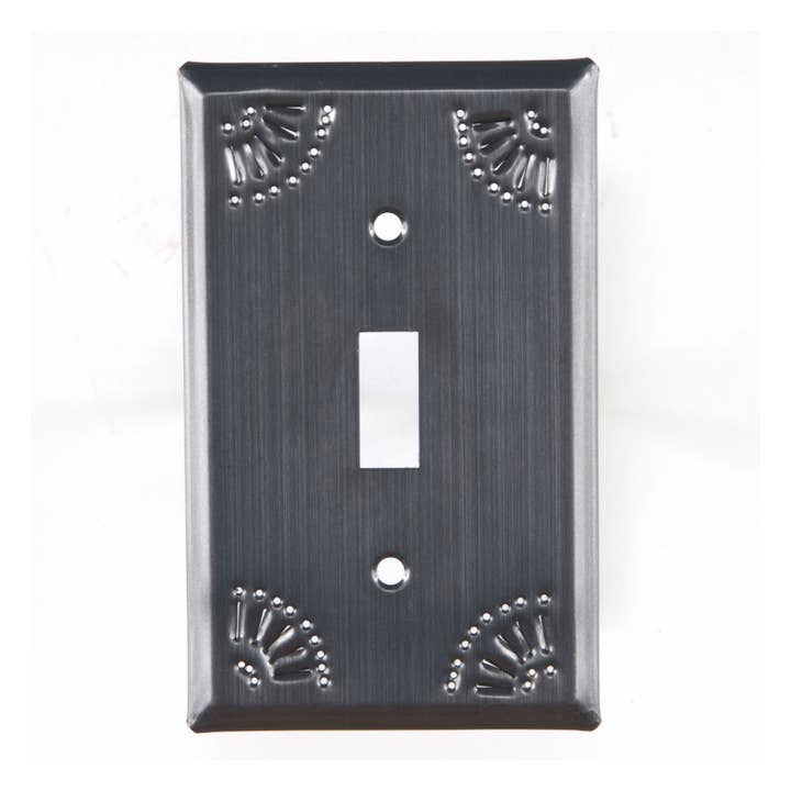 Irvin's Tinware - Wholesale Light Switch Cover/Plate - Single Switch Cover with Chisel Punch Design1