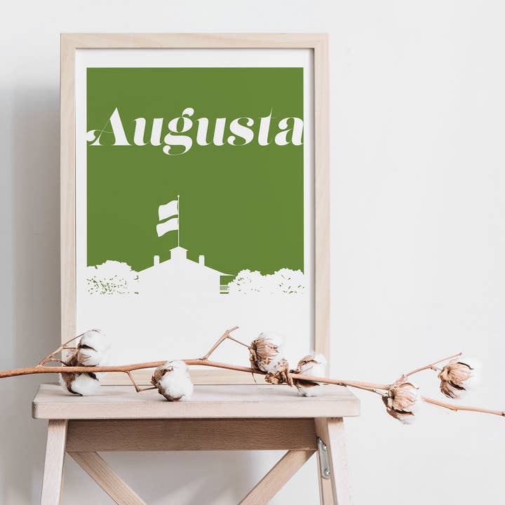 Augusta Georgia retro inspirerad skyline konsttryck för wholesale av Paperfinch Design