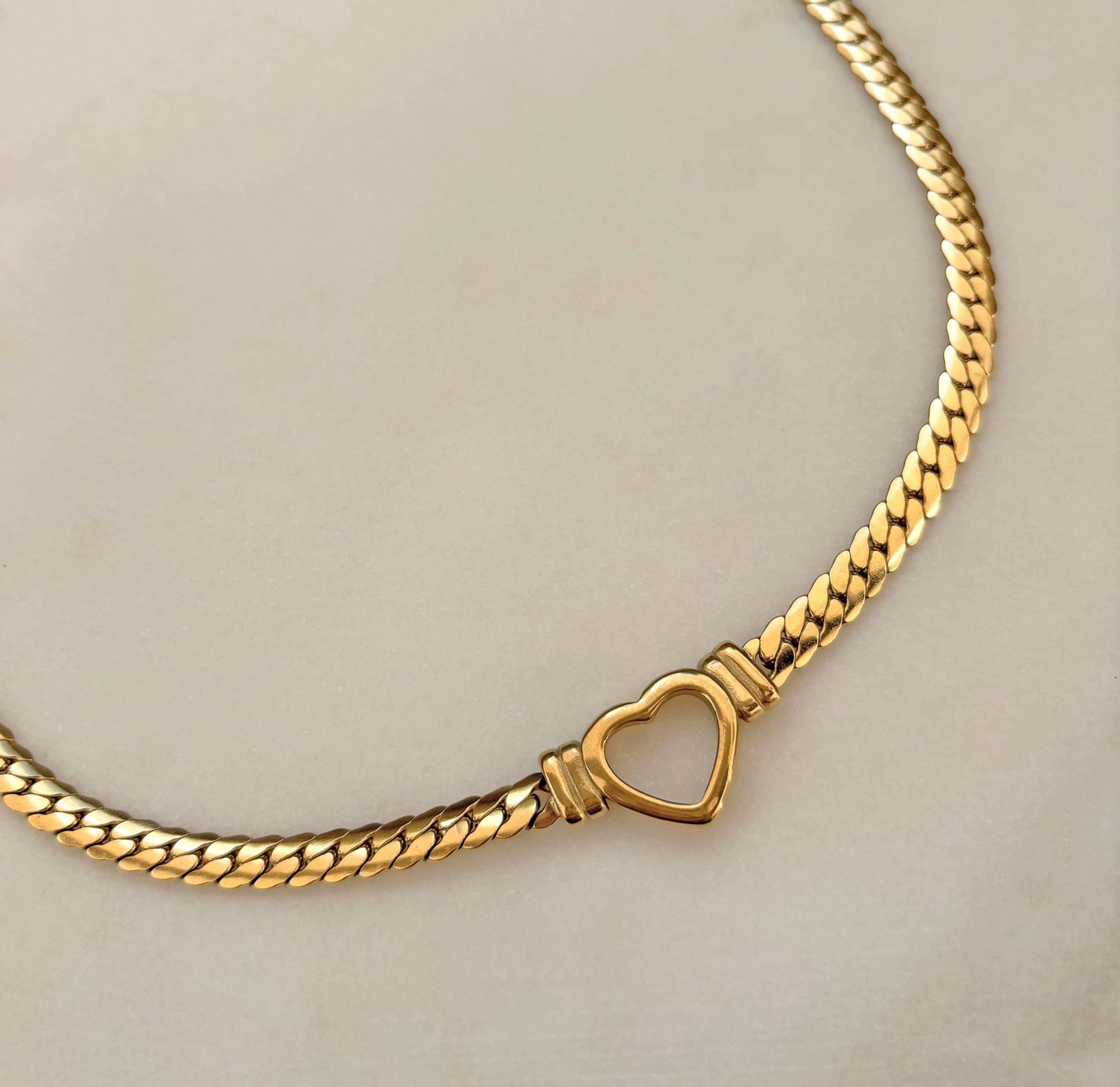 MAI DESIREE - Venta al por mayor Collares con colgantes/abalorios - COLLAR DE CADENA DE SERPIENTE CON FORMA DE CORAZÓN DE VITTORIA2