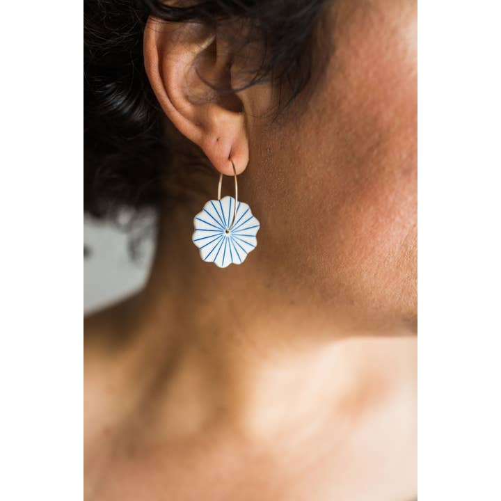 Jenna Vanden Brink Ceramics - Wholesale Hoop Earrings - Pinstripe Pinwheel Hoops5