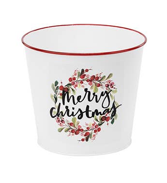 Napco - Wholesale Christmas Decoration - 6.5in Merry Christmas Pot Cover Item # 51845