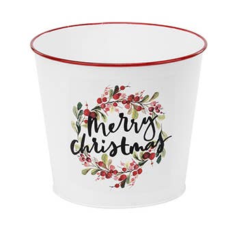 Napco - Wholesale Christmas Decoration - 6.5in Merry Christmas Pot Cover Item # 518450