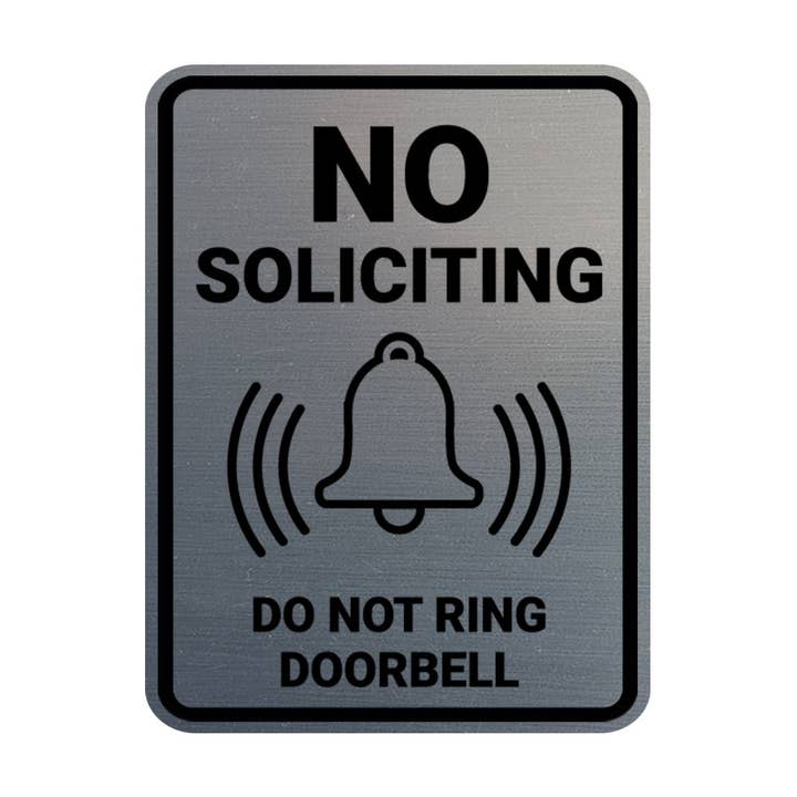 Portrait Round No Soliciting Do Not Ring Doorbell Wall or Door Sign for wholesale by All Quality