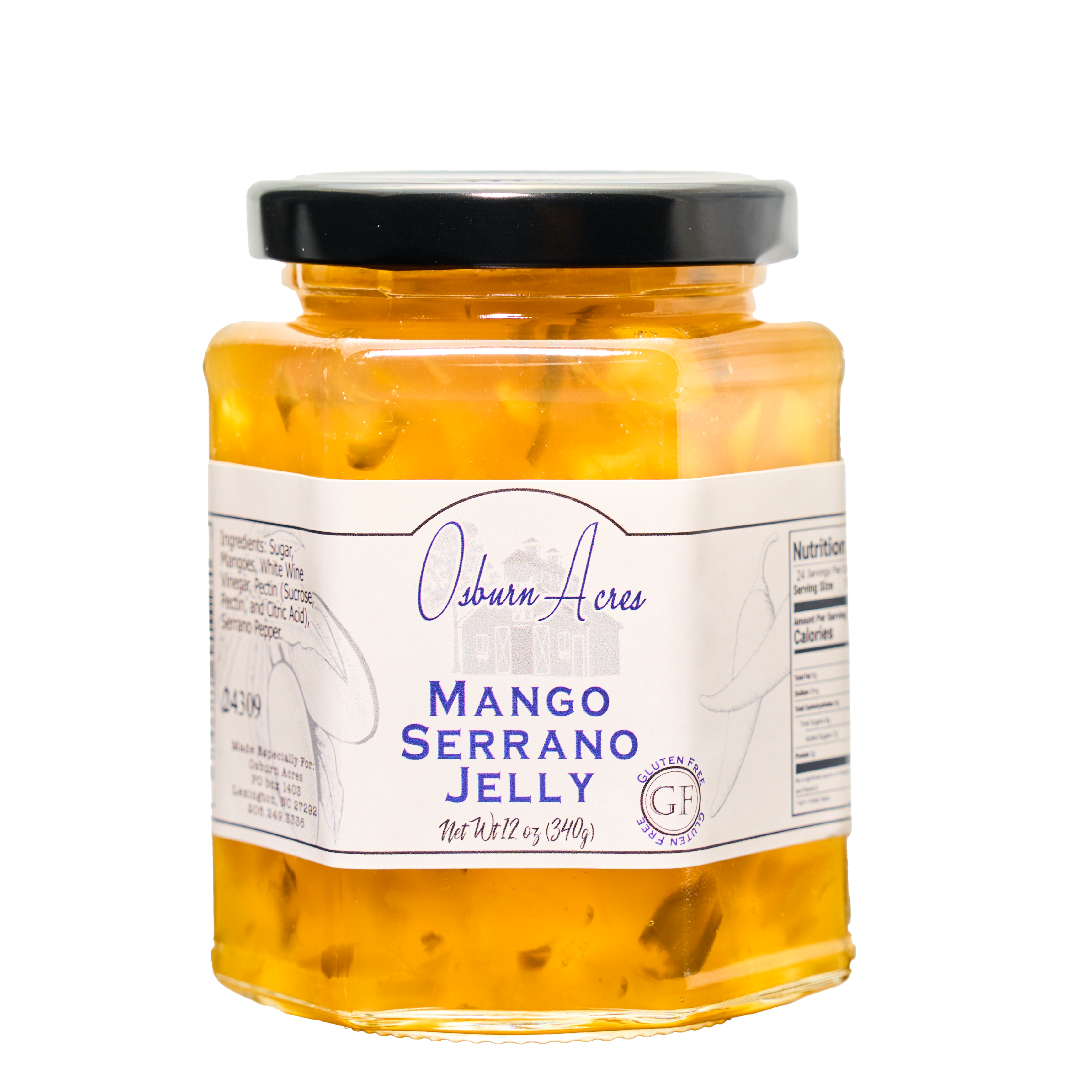 Osburn Acres Inc - Vente Confiture/gelée - Gelée de mangue et serrano0