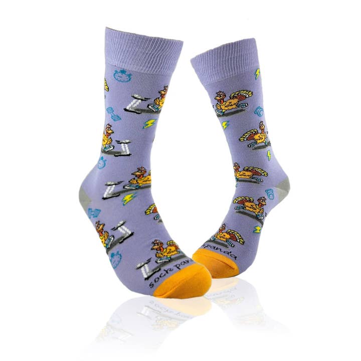 Chaussettes de dinde de course de Sock Panda (Adulte Moyen) - Turkey Trot pour la vente par Sock Panda