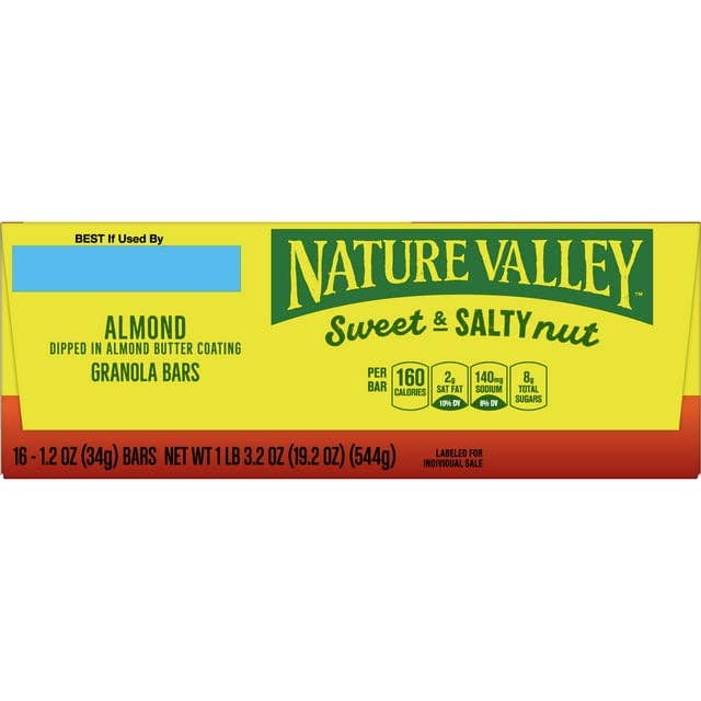 I Got Your Candy - Wholesale Snack Bar - Nature Valley Sweet and Salty Granola Bars Almond Bars 19.7oz - 16ct2