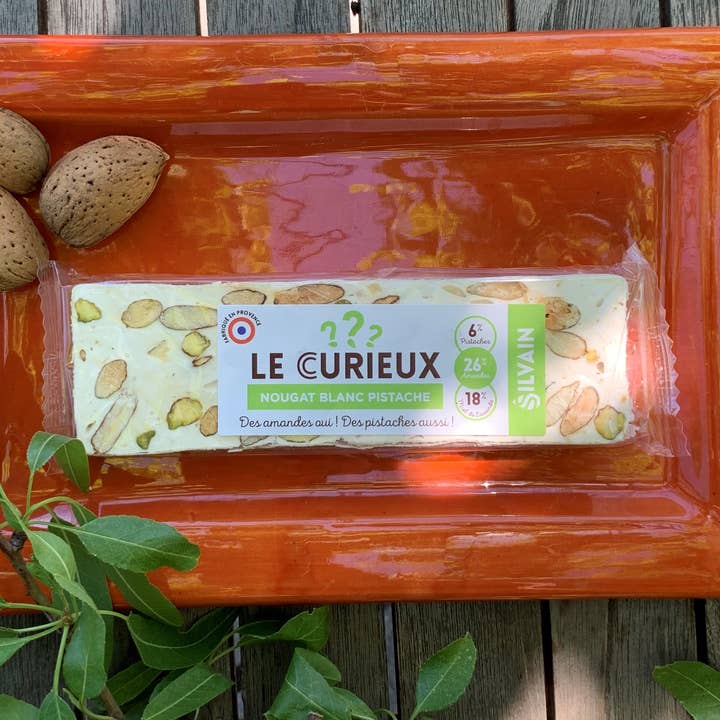 TORRONE BIANCO DI PROVENZA CON MANDORLE E PISTACCHI - 100g per la vendita all'ingrosso da parte di Nougats Silvain