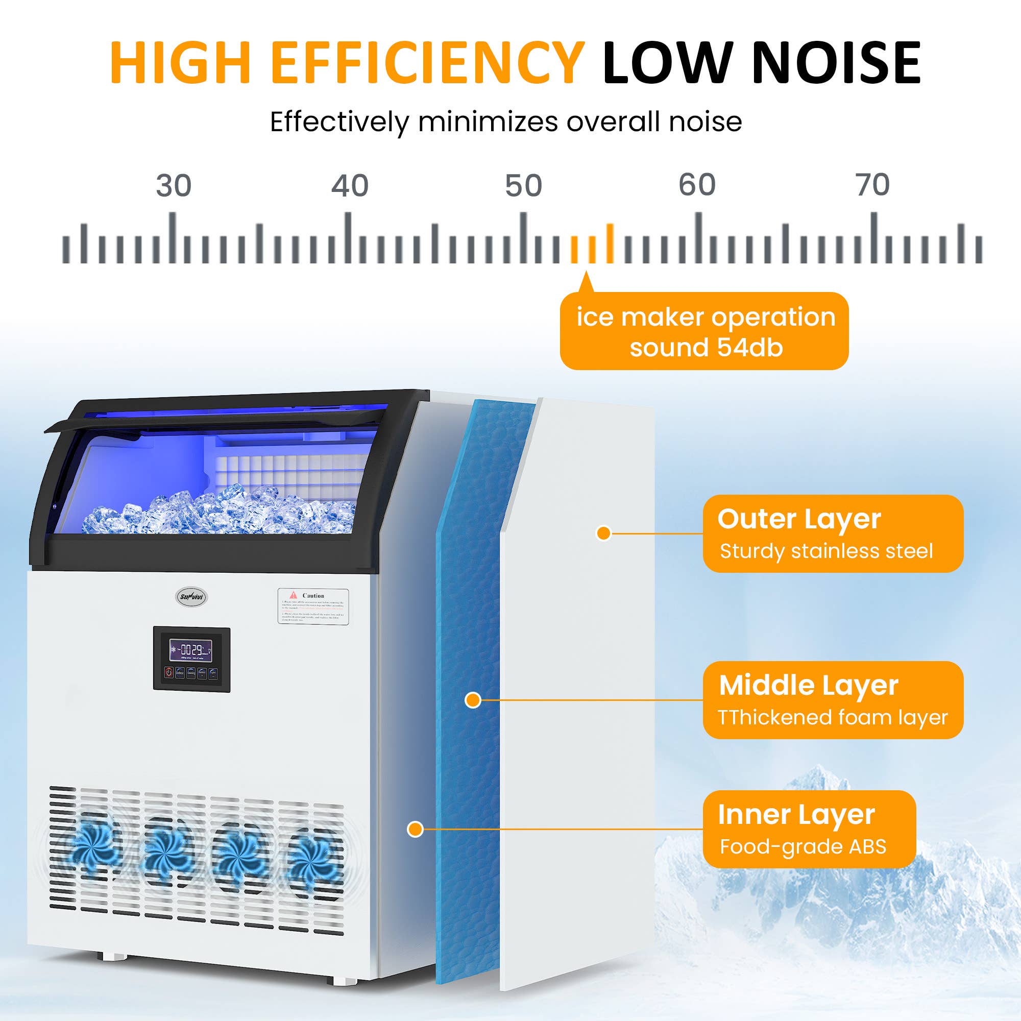 Heynemo - Wholesale Kitchen Appliance - Ice Maker, 265LBS/24H Ice Maker with 55LB Storage Bin4