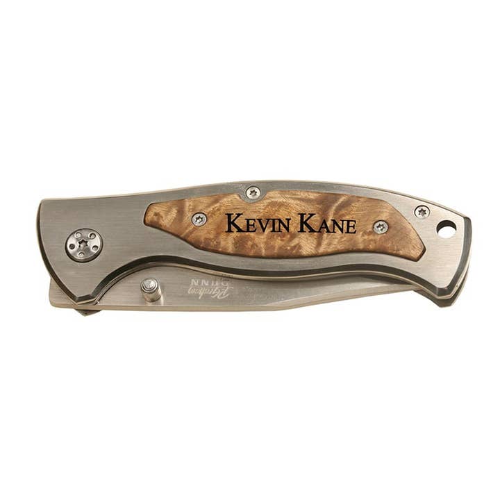 Silver Pocketg Knife with Clip - Kevin Kane - 3.25" Blade for wholesale by P. Graham Dunn