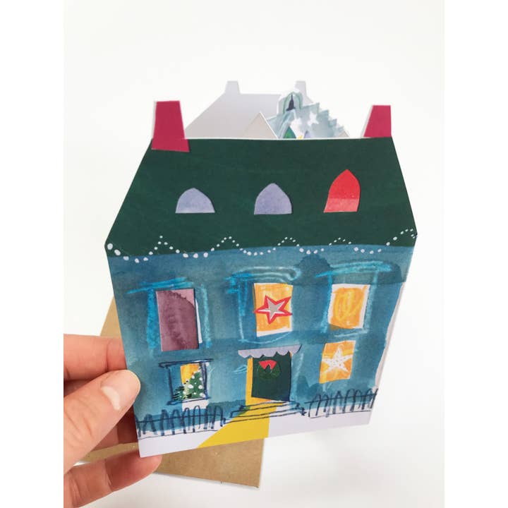 Esther Kent Design - Wholesale Christmas card - Festive Street Hand-finished Concertina Card6