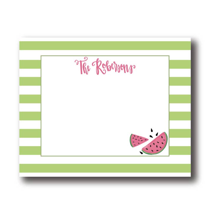 Personalized Watermelon Flat Notecards for wholesale by The Redheaded Camel