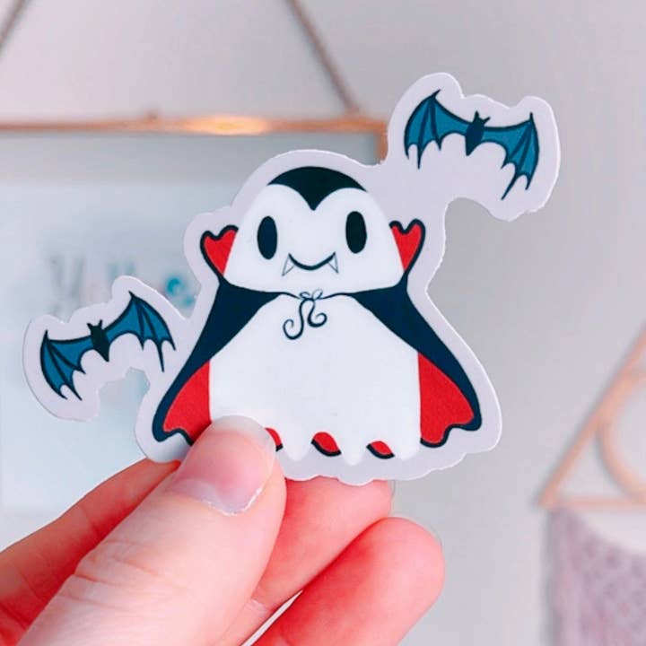 Adhesivo Count Ghostula, Halloween, el fantasma de Drácula para venta al por mayor de Doohickle Designs