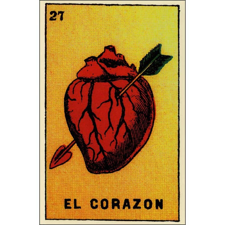 VisionWorks LLC - Wholesale Postcard - Postcard - El Corazon Loteria Mexican