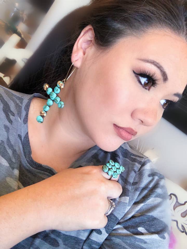 The Troyston Earring - Turquoise Stone for wholesale by Nomadic Brunette