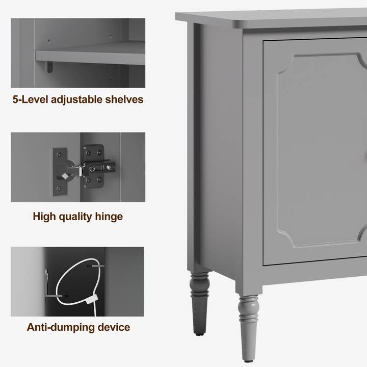 Heynemo - Wholesale Cabinet - Console Cabinet, 47'' Mid Century Modern Pantry Cabinet6