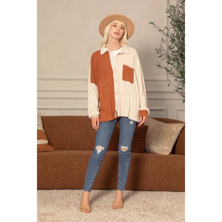 Chaqueta de punto acanalado liso cepillado para venta al por mayor de salt & bit