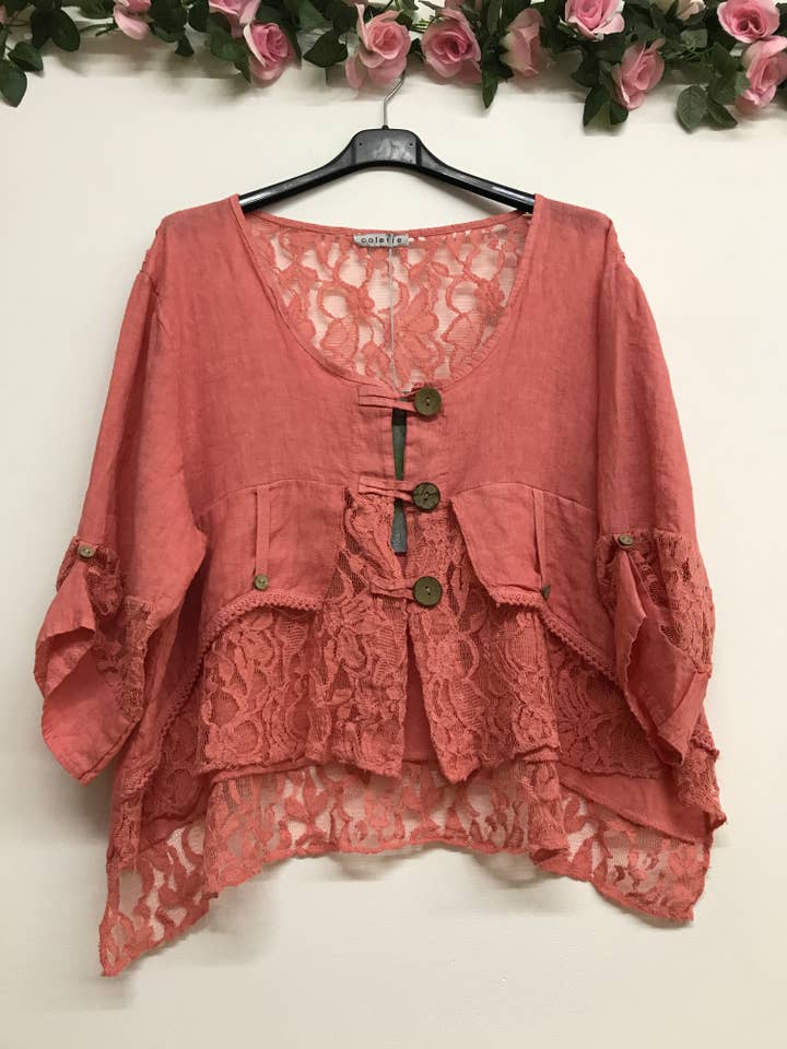 LINEN & COTTON HOUSE – wholesale Jacka - Dam – VÄST I LINNE 9207 VÅR SOMMAR