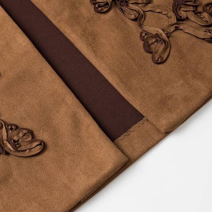 Rosa Clothing - Wholesale Outerwear Vest - Women's - Boho Suede Embroidered Vest Gilets6