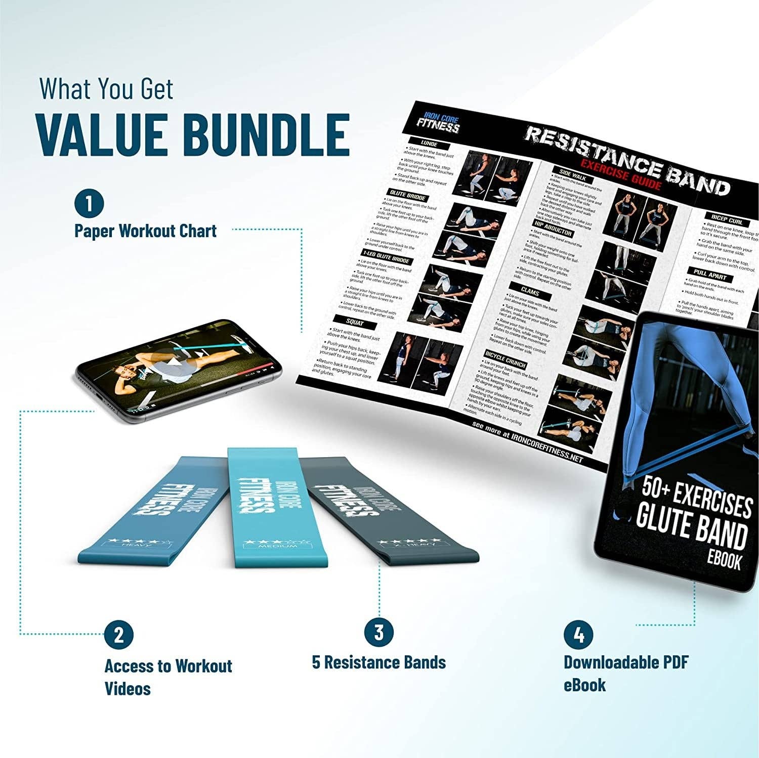 VIGOR - Vente Équipement de fitness - Ensembles de bandes de résistance de qualité supérieure pour entraîneurs, Bootcamp16