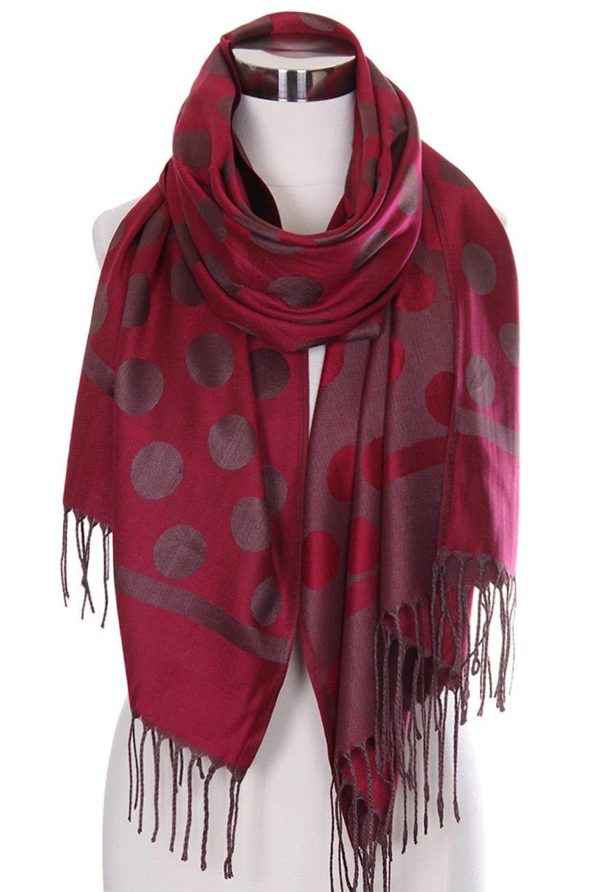 Hana - Wholesale Scarf - Women's - Polka Dot Pattern Pashmina Scarf1