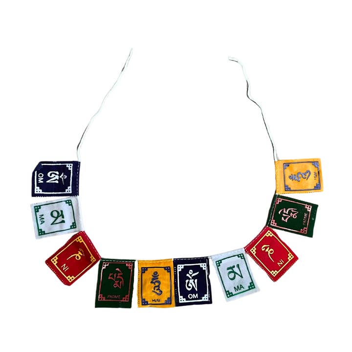 OM Tibetain Mantra Velvet Flags - Med (10 flags) for wholesale by Ancient Wisdom