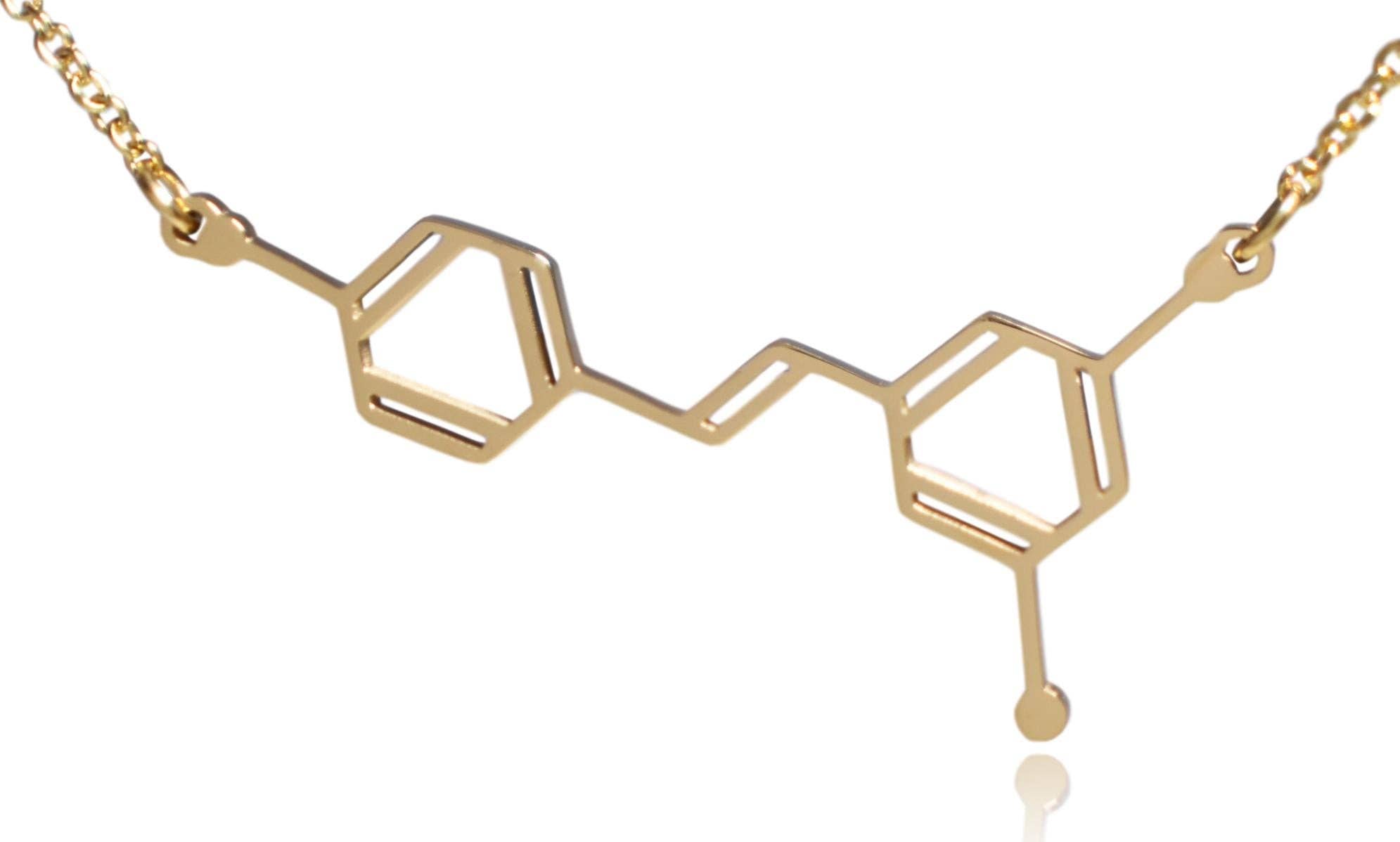 Clayton Jewelry Labs - Vendita all'ingrosso Collana con ciondolo/pendaglio - Collana in acciaio inossidabile con molecola di resveratrolo di vino12
