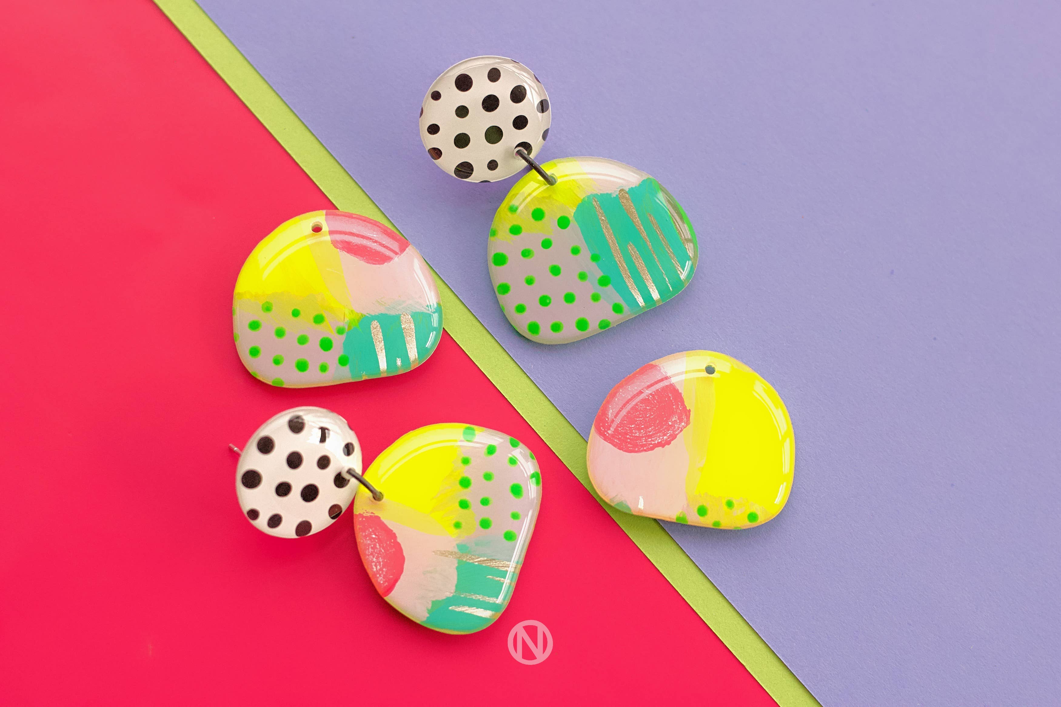 Naoi - Wholesale Dangle Earrings - Polka Abstract Statement Earrings - Handmade to Order1